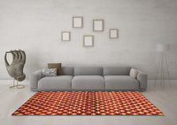 Machine Washable Abstract Orange Contemporary Rug, wshcon695org