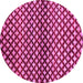 Round Abstract Pink Contemporary Rug, con695pnk