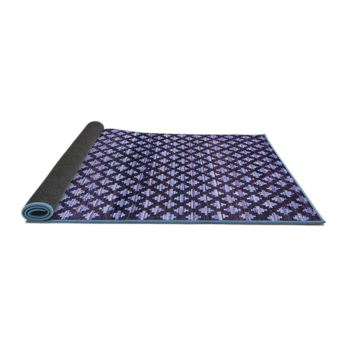 Sideview of Abstract Blue Contemporary Rug, con695blu