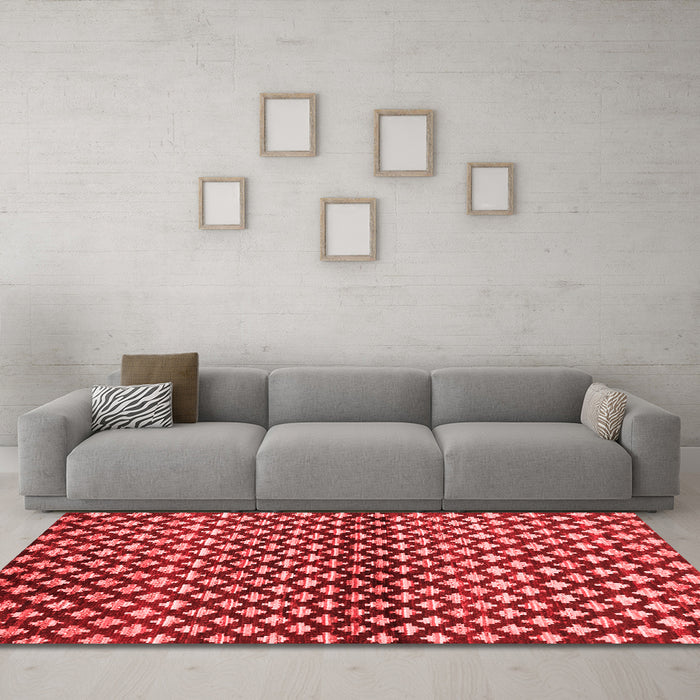 Contemporary Red Washable Rugs