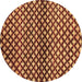 Round Machine Washable Abstract Brown Contemporary Rug, wshcon695brn