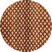 Round Abstract Brown Contemporary Rug, con695brn