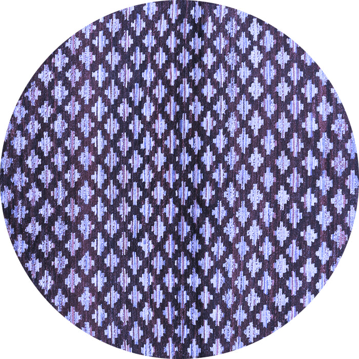 Round Abstract Blue Contemporary Rug, con695blu