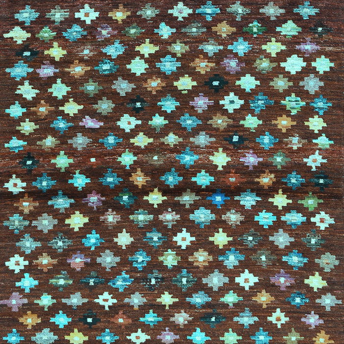 Square Machine Washable Abstract Light Blue Contemporary Rug, wshcon696lblu