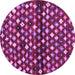 Round Machine Washable Abstract Purple Contemporary Area Rugs, wshcon696pur