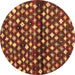 Round Abstract Brown Contemporary Rug, con696brn