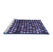 Sideview of Machine Washable Abstract Blue Contemporary Rug, wshcon696blu