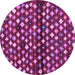 Round Abstract Purple Contemporary Rug, con696pur