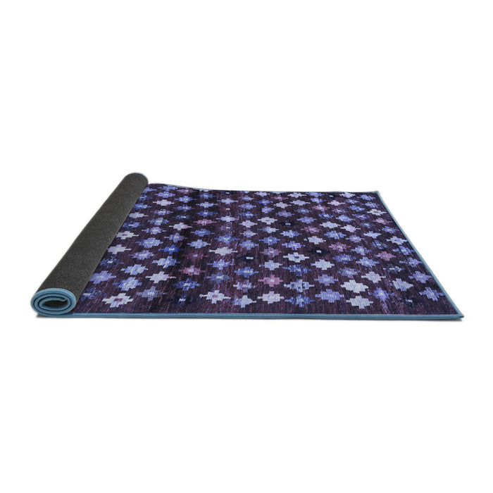 Sideview of Abstract Blue Contemporary Rug, con696blu