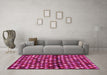 Machine Washable Abstract Pink Contemporary Rug in a Living Room, wshcon696pnk