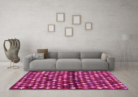 Machine Washable Abstract Pink Contemporary Rug, wshcon696pnk
