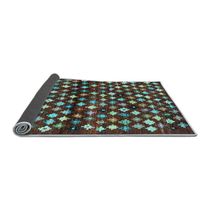 Sideview of Abstract Light Blue Contemporary Rug, con696lblu