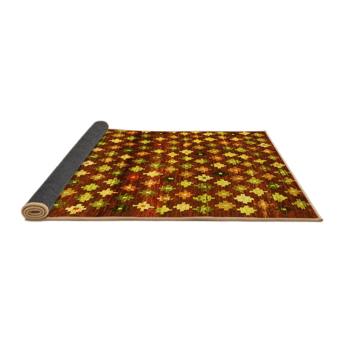 Sideview of Abstract Yellow Contemporary Rug, con696yw