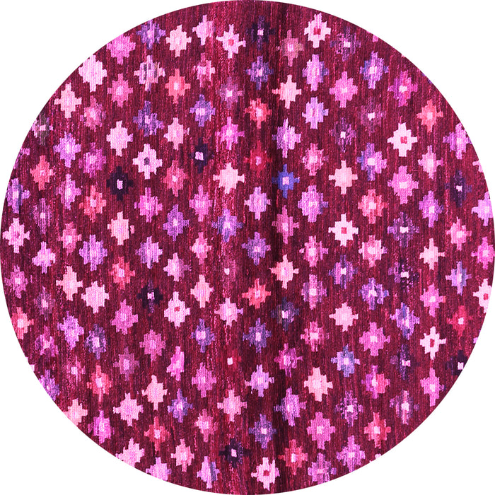 Round Abstract Pink Contemporary Rug, con696pnk