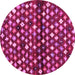 Round Abstract Pink Contemporary Rug, con696pnk