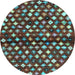 Round Machine Washable Abstract Light Blue Contemporary Rug, wshcon696lblu