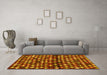 Machine Washable Abstract Yellow Contemporary Rug in a Living Room, wshcon696yw