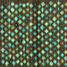 Square Machine Washable Abstract Turquoise Contemporary Area Rugs, wshcon696turq