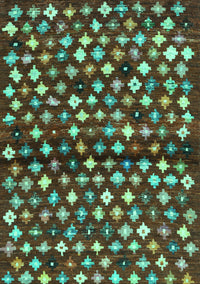 Abstract Turquoise Contemporary Rug, con696turq