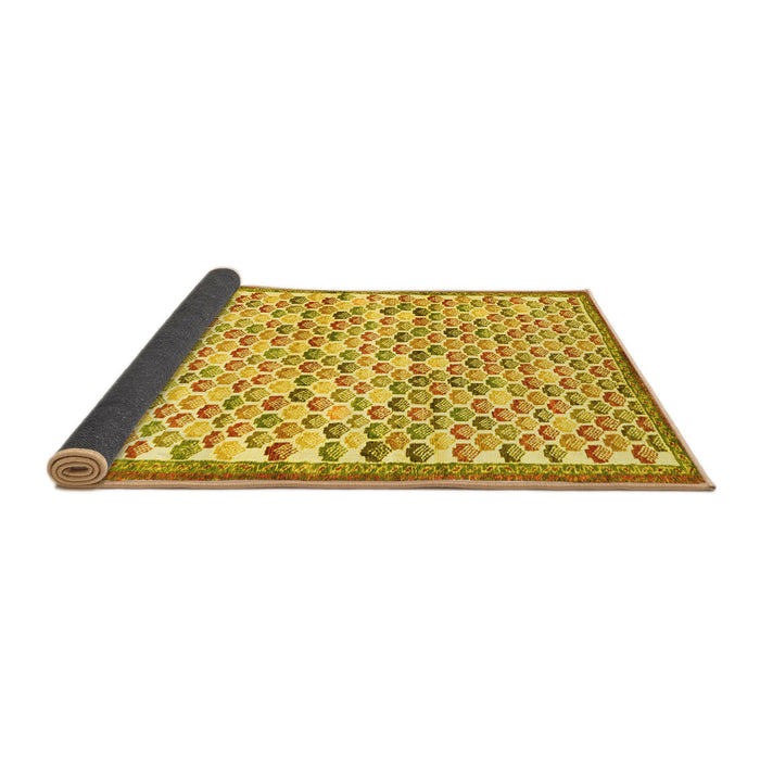 Sideview of Abstract Yellow Contemporary Rug, con697yw