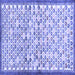 Square Machine Washable Abstract Blue Contemporary Rug, wshcon697blu