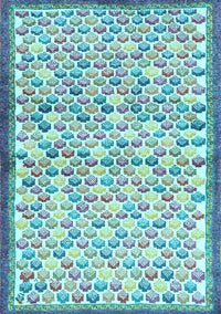 Abstract Light Blue Contemporary Rug, con697lblu