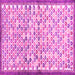 Square Machine Washable Abstract Pink Contemporary Rug, wshcon697pnk