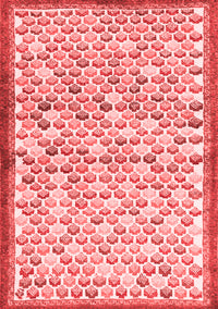 Abstract Red Contemporary Rug, con697red