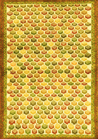 Abstract Yellow Contemporary Rug, con697yw