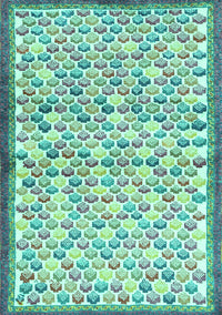 Abstract Turquoise Contemporary Rug, con697turq