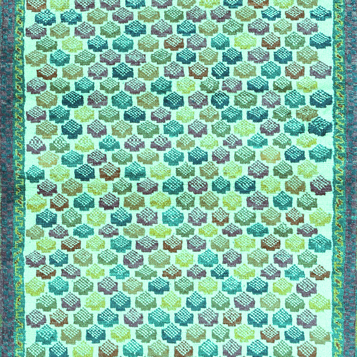 Machine Washable Abstract Turquoise Contemporary Area Rugs, wshcon697turq