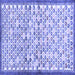 Square Abstract Blue Contemporary Rug, con697blu