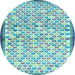 Round Machine Washable Abstract Light Blue Contemporary Rug, wshcon697lblu