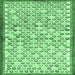 Square Abstract Emerald Green Contemporary Rug, con697emgrn