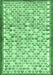 Machine Washable Abstract Emerald Green Contemporary Area Rugs, wshcon697emgrn