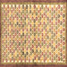 Square Abstract Brown Contemporary Rug, con697brn