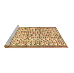 Sideview of Machine Washable Abstract Brown Contemporary Rug, wshcon697brn
