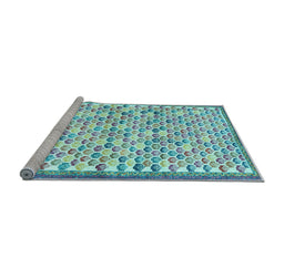 Sideview of Machine Washable Abstract Light Blue Contemporary Rug, wshcon697lblu