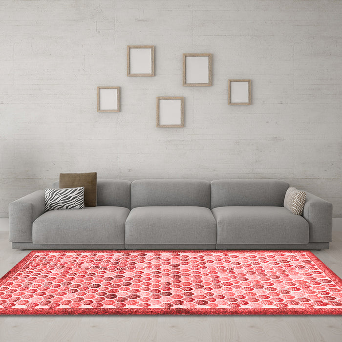 Contemporary Red Washable Rugs
