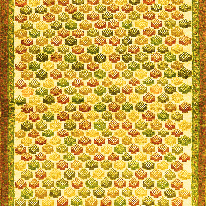 Machine Washable Abstract Yellow Contemporary Rug, wshcon697yw