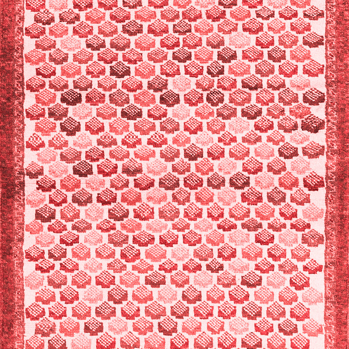 Machine Washable Abstract Red Contemporary Rug, wshcon697red