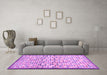 Machine Washable Abstract Purple Contemporary Area Rugs in a Living Room, wshcon697pur