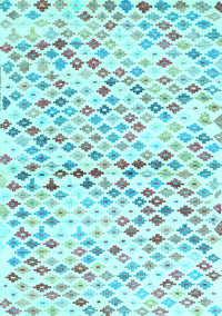 Southwestern Light Blue Country Rug, con698lblu