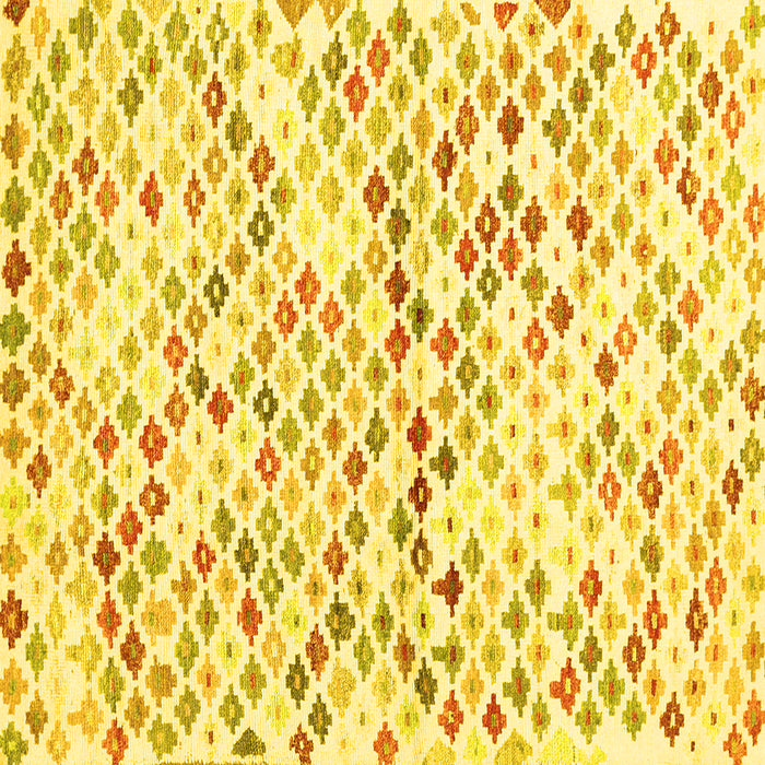 Square Southwestern Yellow Country Rug, con698yw