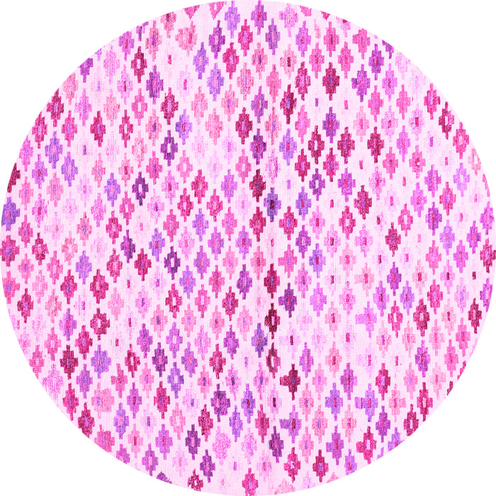 Round Southwestern Pink Country Rug, con698pnk