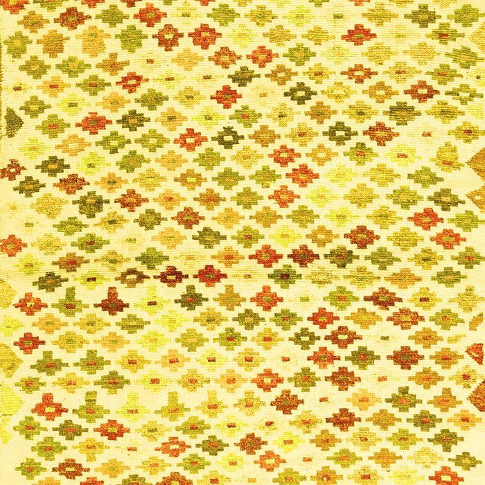 Machine Washable Southwestern Yellow Country Rug, wshcon698yw