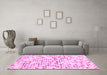 Machine Washable Southwestern Pink Country Rug in a Living Room, wshcon698pnk