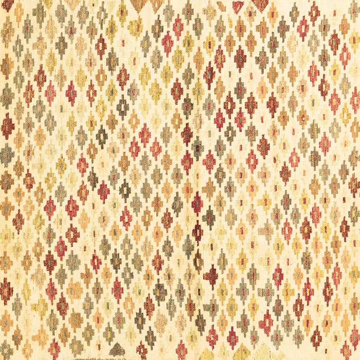 Square Machine Washable Southwestern Brown Country Rug, wshcon698brn