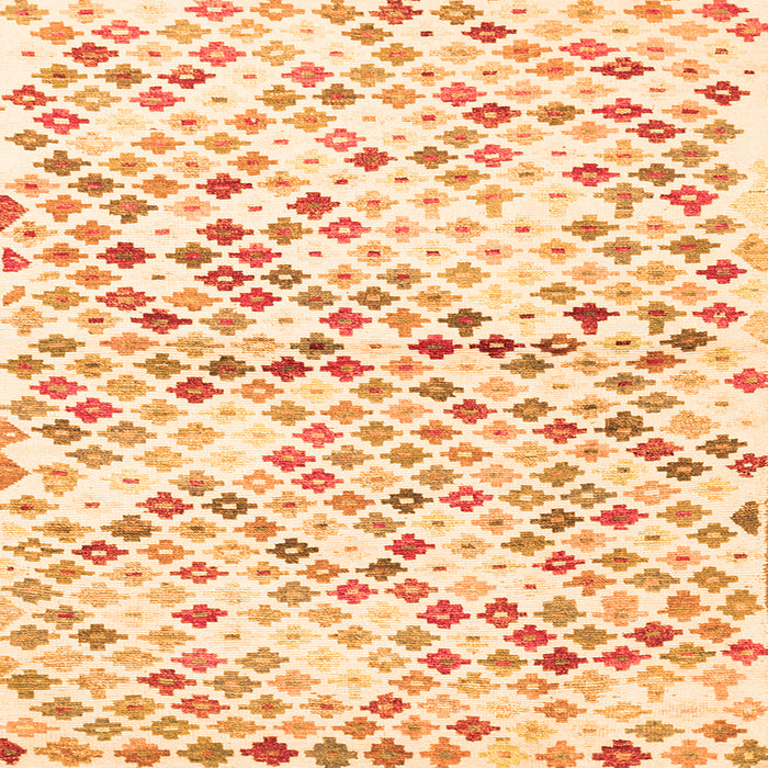 Round Machine Washable Southwestern Orange Country Area Rugs, wshcon698org