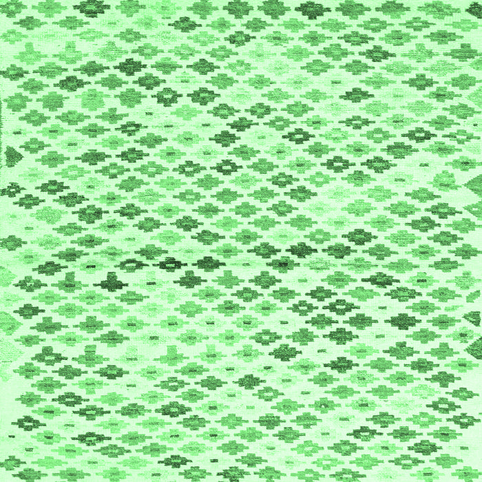 Square Southwestern Emerald Green Country Rug, con698emgrn